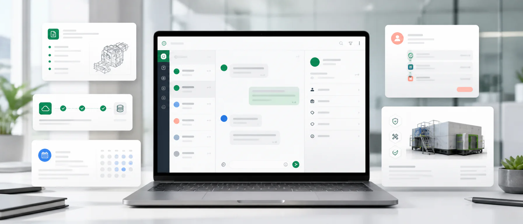 B2B live chat connecting a technical question with a consultation and proposal