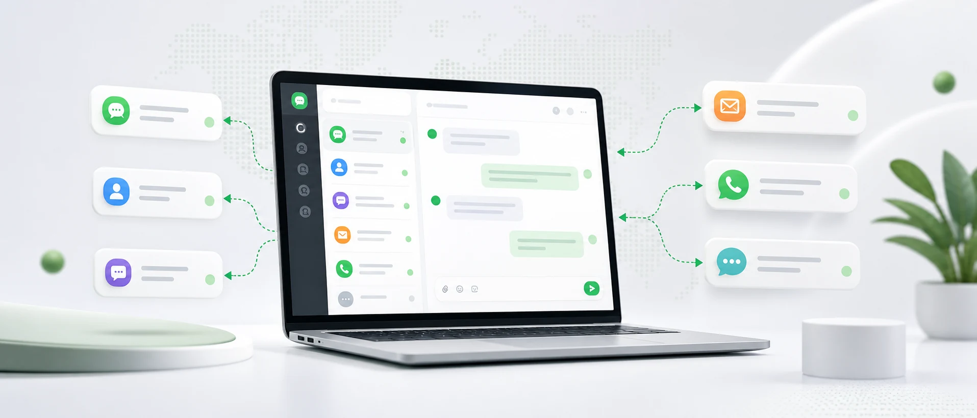 Omnichannel inbox bringing customer messages from several channels into one support panel